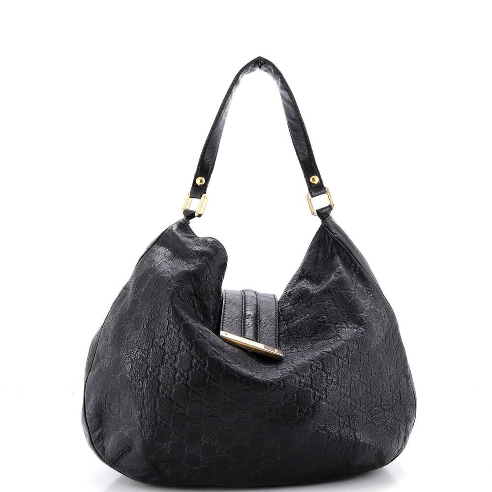 Gucci Medium New Ladies Web Hobo Guccissima Leather